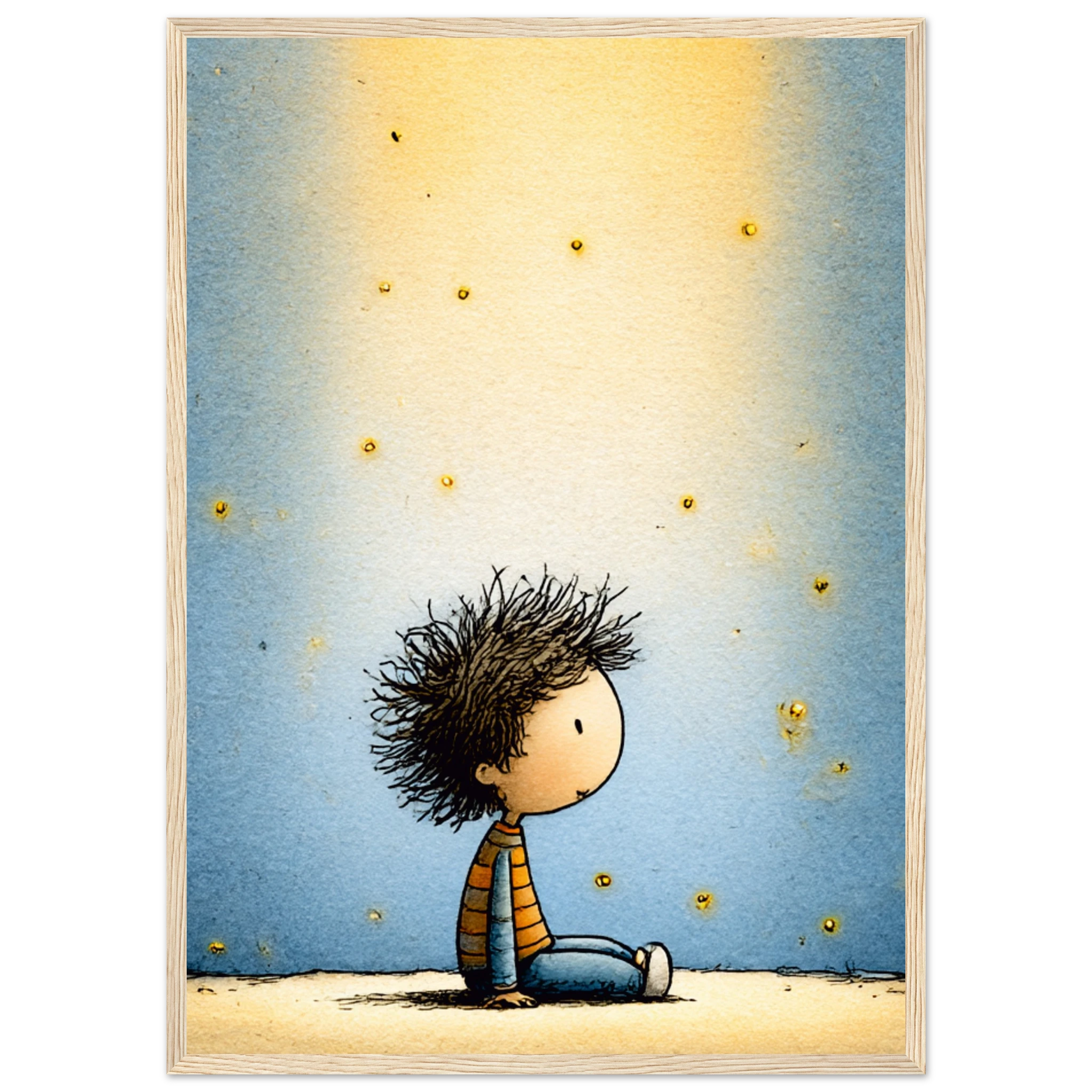 Framed Poster of Little Boy in Contemplation-1 – Elegant Wall Art for Spiritual Spaces Secondary image