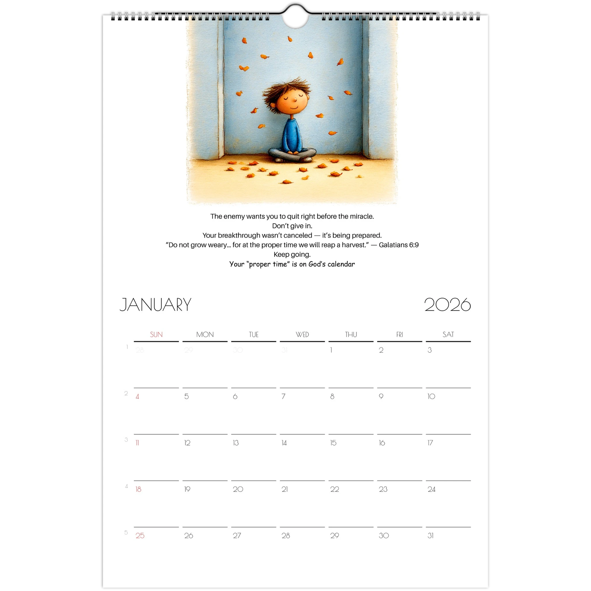Mixed Characters & Inspirations Wall Calendar 2026 (US & CA) Secondary image