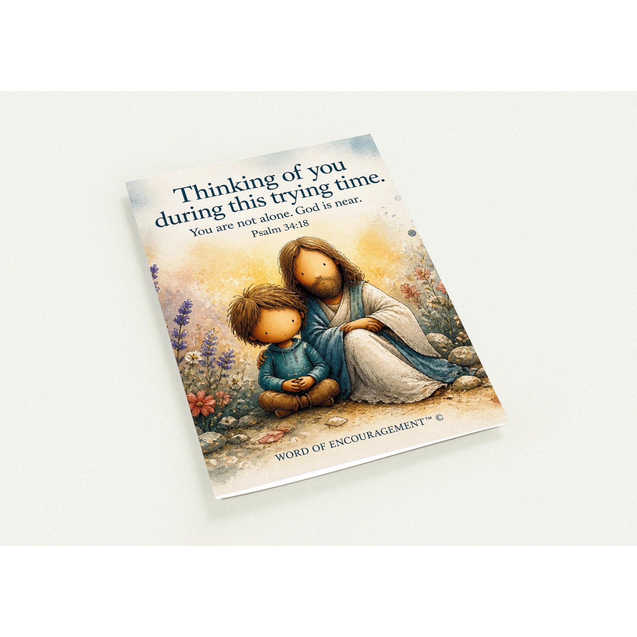 (US & CA) | Pack of 10 | You Are Not Alone| Psalms 34:18 | Thinking of You Card Secondary image