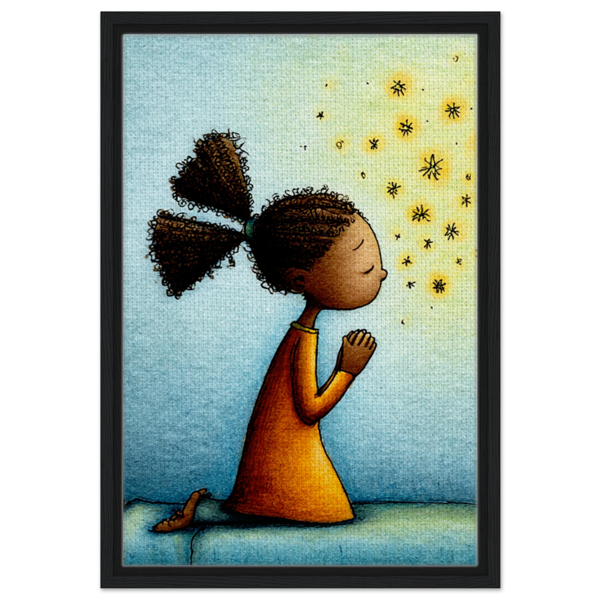 Mahogany Collection | Girl Praying |Framed Canvas Secondary image